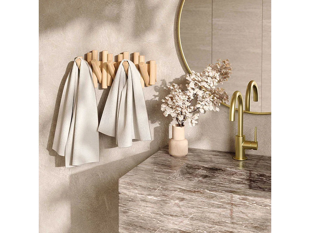 5-fach Kleiderhaken aus Holz "Hook"