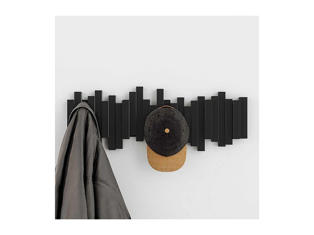 Perchero de diseño Sticks, montado en la pared
