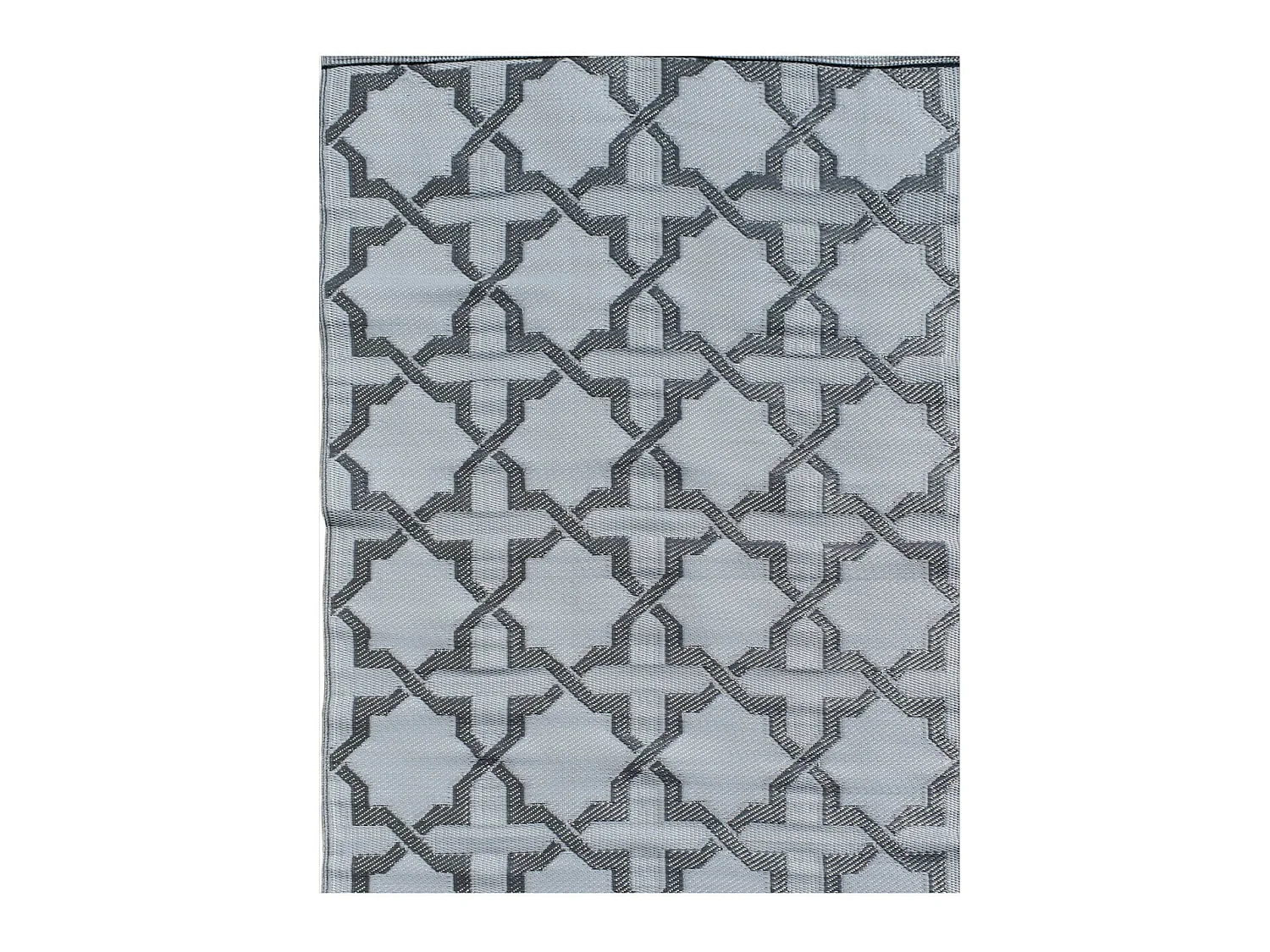 Tapis d'extérieur en plastique tressé - 150x220cm - Gris - Réversible - 100% polypropylène - 400gr / m² - SANARY