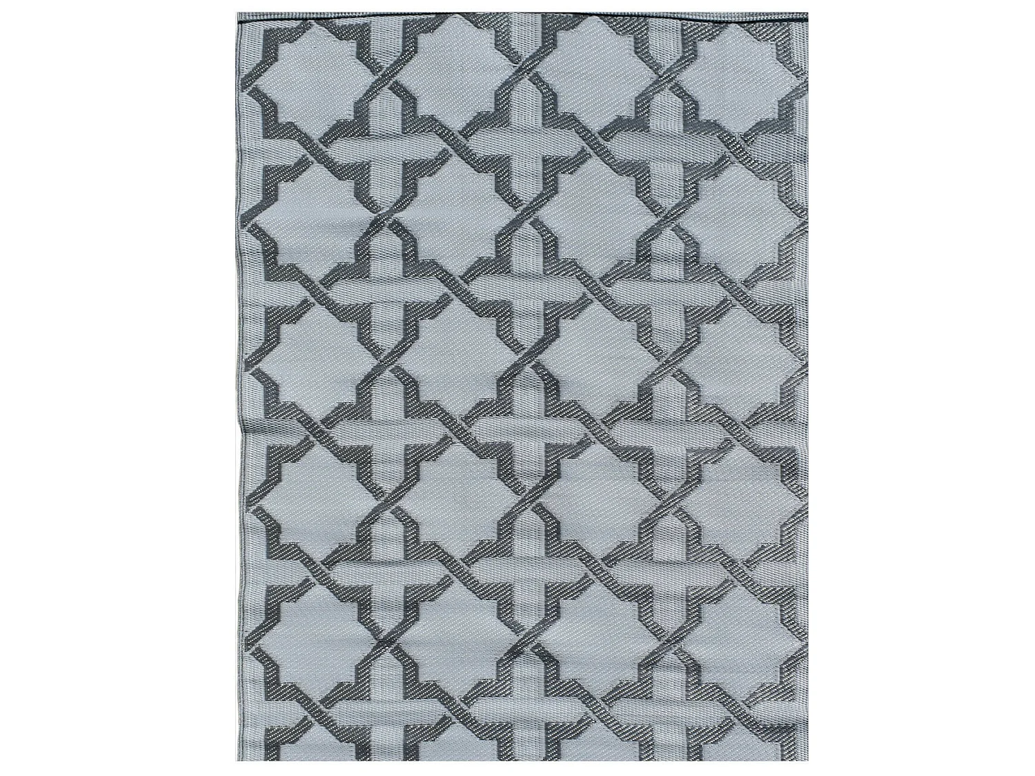 Tapis d'extérieur en plastique tressé - 150x220cm - Gris - Réversible - 100% polypropylène - 400gr / m² - SANARY