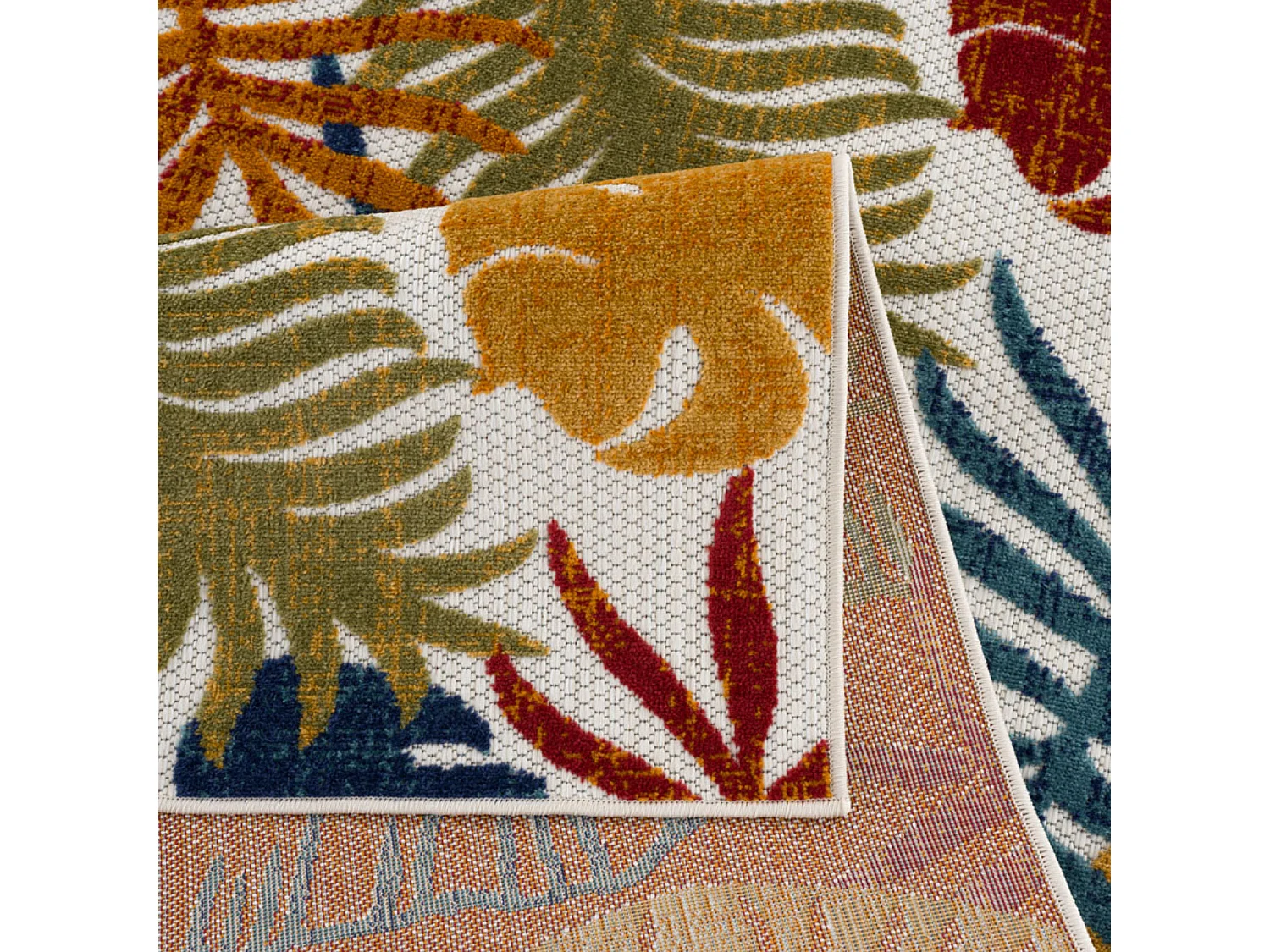 Tapis extérieur - 200X290cm - Multicolor - 100% polypropylène résistant aux UV - Motifs en relief - ANTIBES