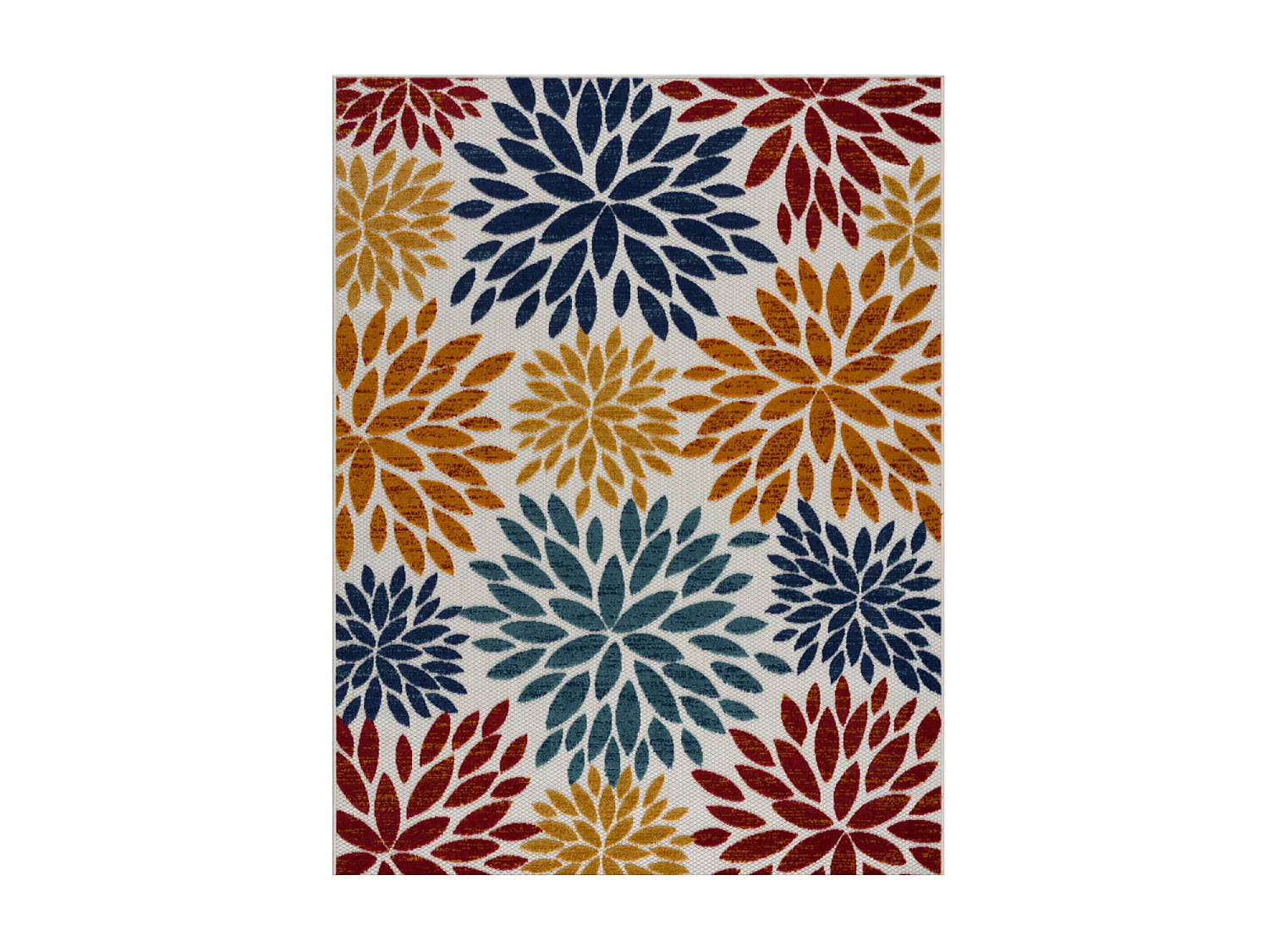 Tapis extérieur - 200X290cm - Multicolor - 100% polypropylène résistant aux UV - Motifs en relief - GRENADE