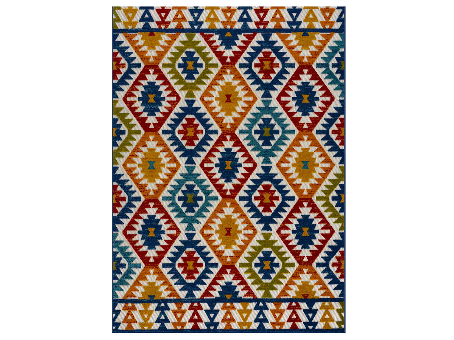 Tapis extérieur - 200X290cm - Multicolor - 100% polypropylène résistant aux UV - Motifs en relief - VENISE