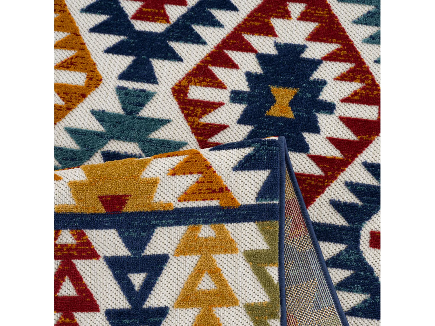 Tapis extérieur - 200X290cm - Multicolor - 100% polypropylène résistant aux UV - Motifs en relief - VENISE