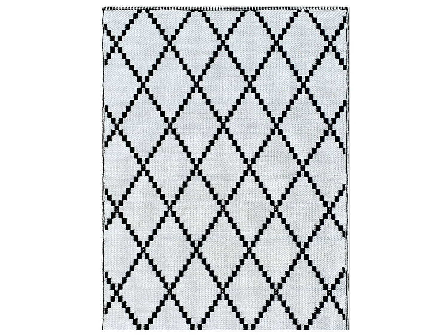 Tapis d'extérieur en plastique tressé - 120x160cm - Noir - Réversible - 100% polypropylène - 400gr / m² - TUNIS