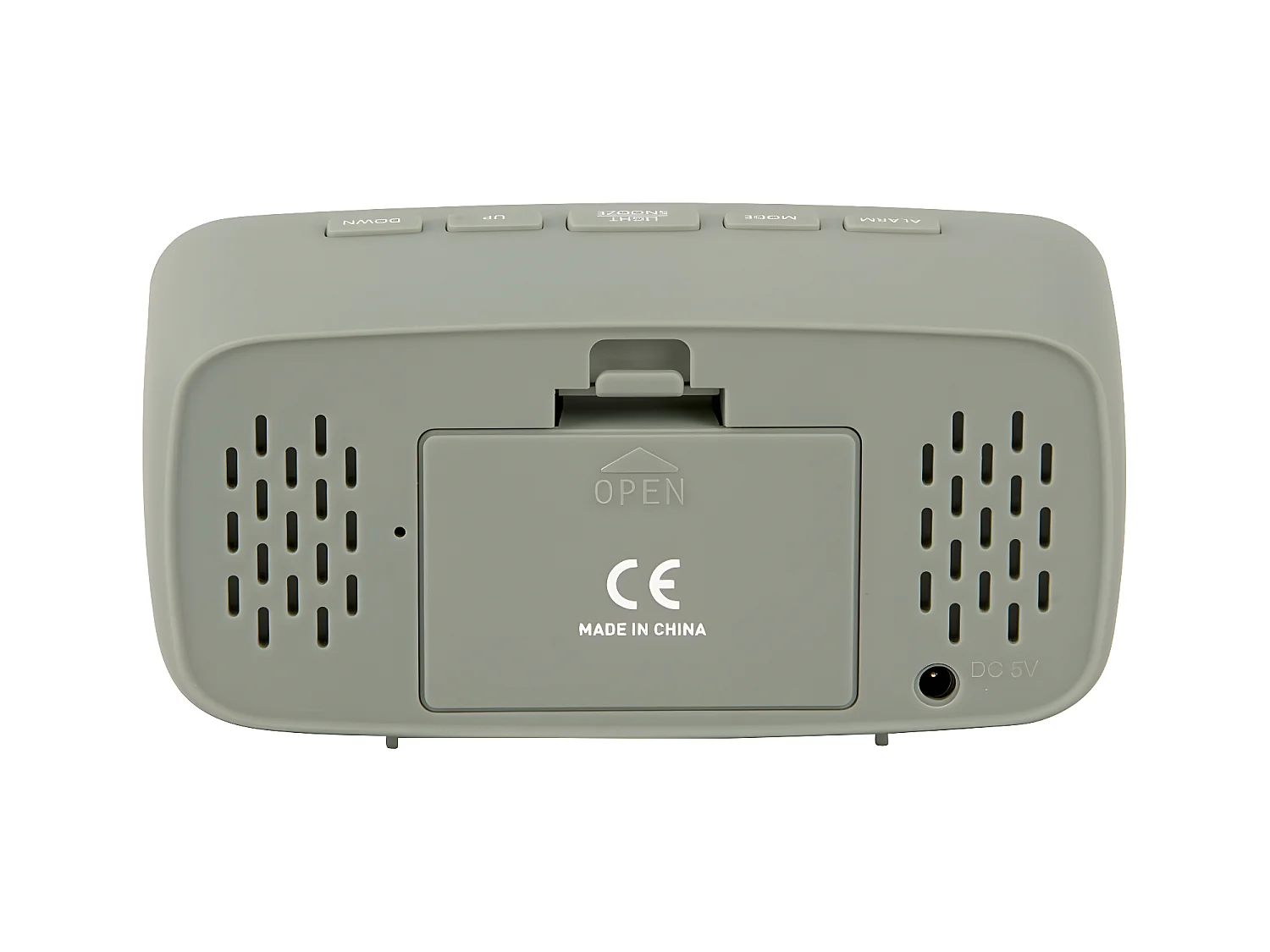 Despertador ovalado de plata en ABS