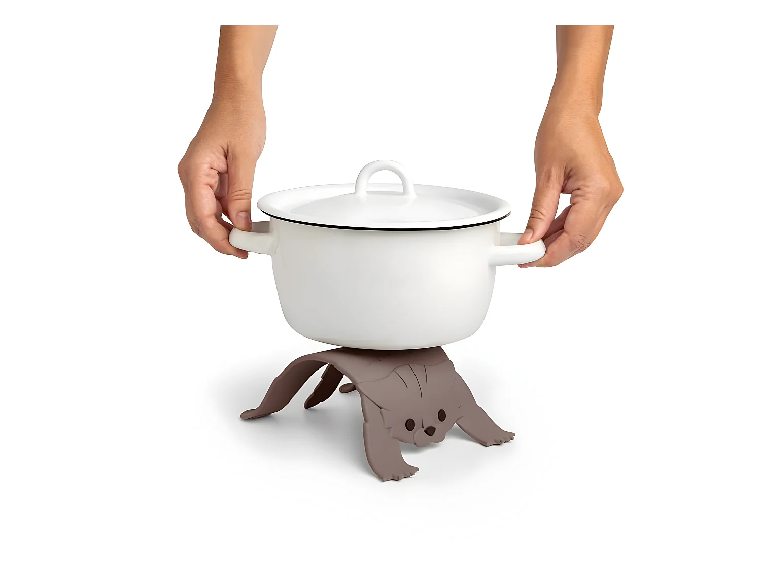 Onderzetter Scaredy Cat Grijs - Siliconen - 6 x 20 x 14 cm