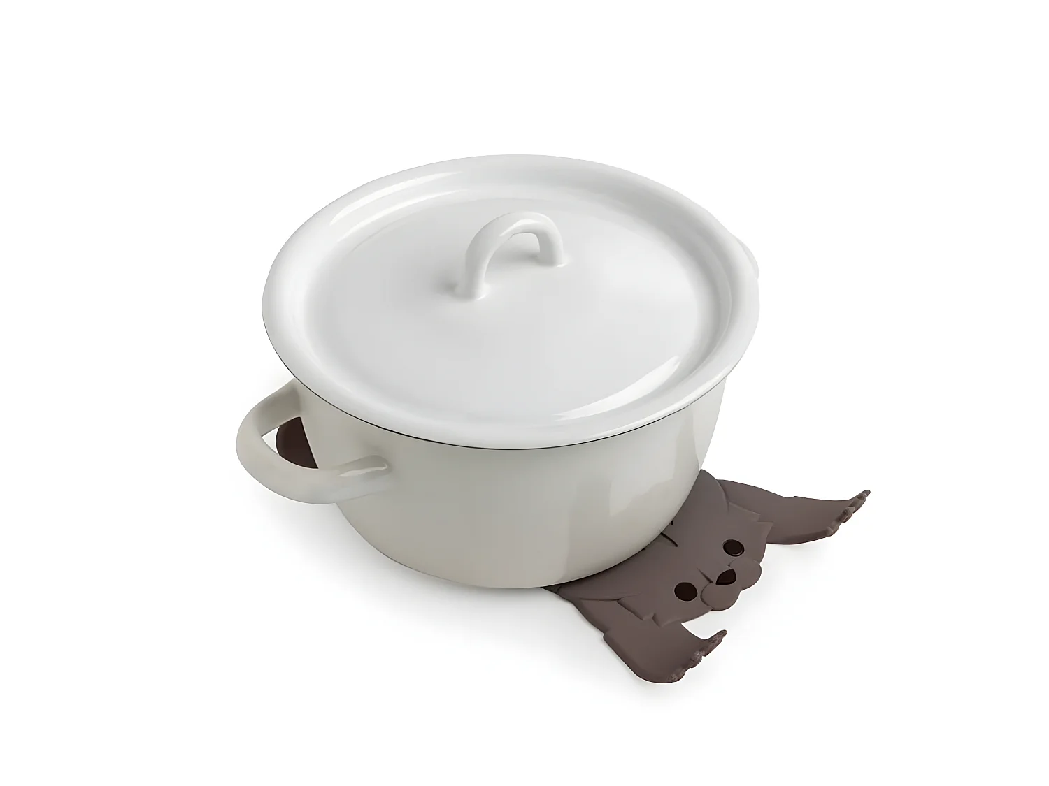 Salvamanteles Scaredy Cat Gris - Silicona - 6 x 20 x 14 cm