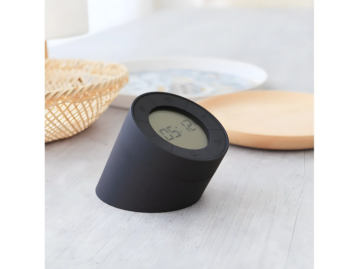 Réveil veilleuse Edge Light Noir  Gingko