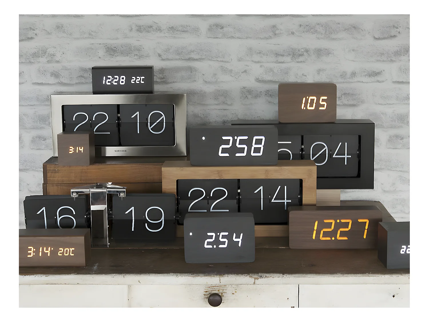 Wekker Block - Donker hout