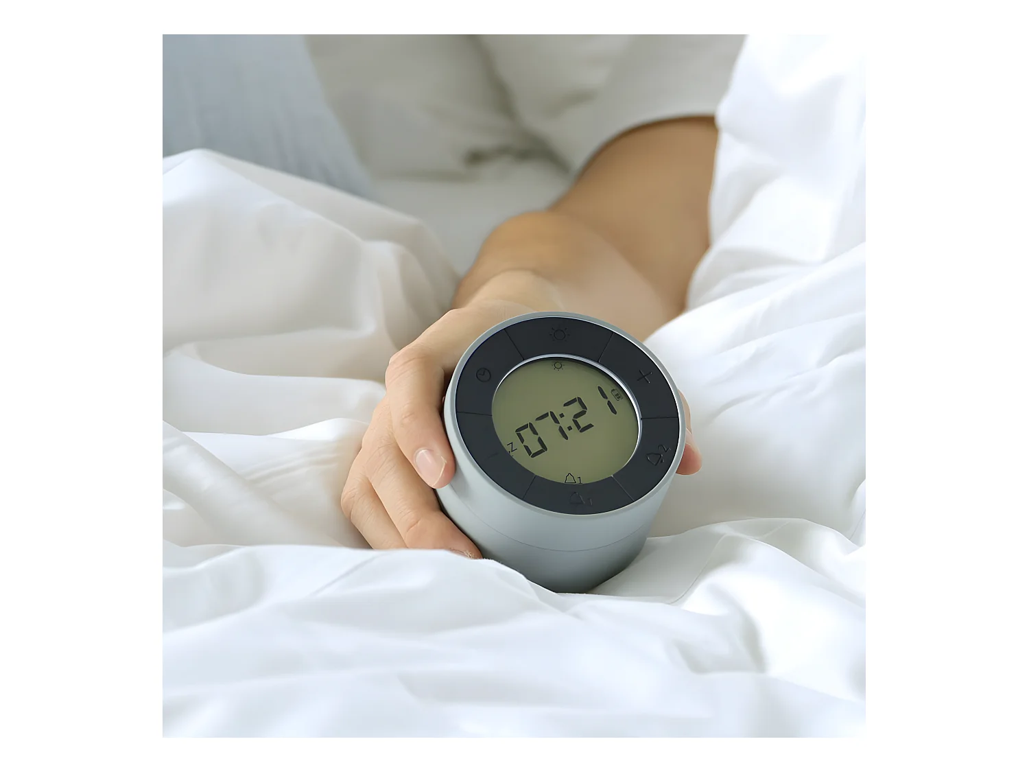 Réveil veilleuse Edge Light Gris  Gingko