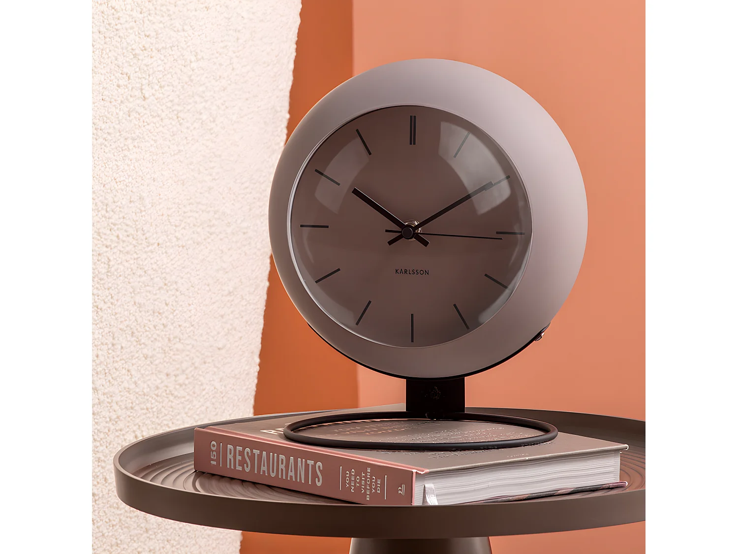 Horloge à poser Globe H24,5cm Gris  Present Time