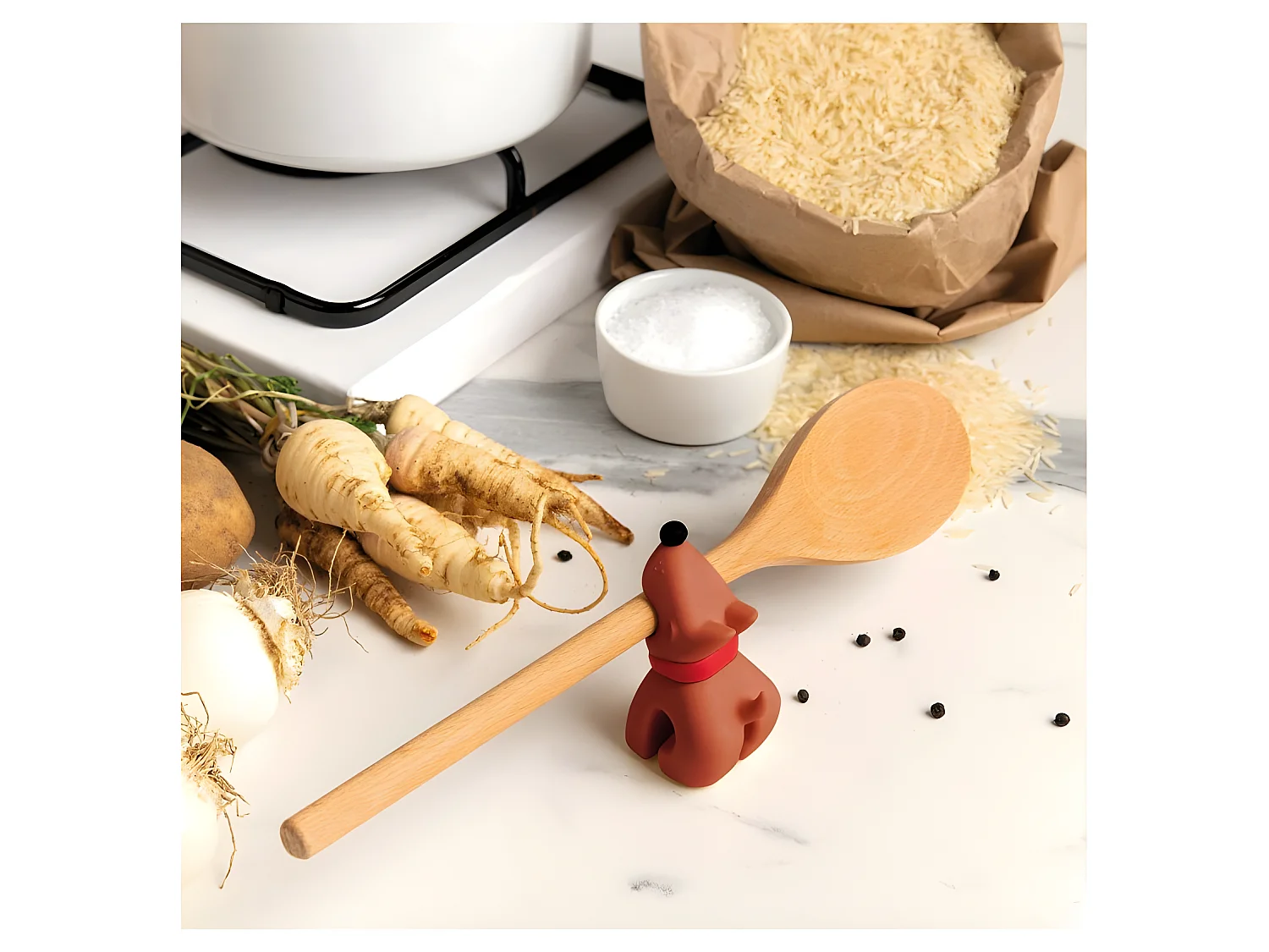 Repose cuillère Buddy Marron  PA Design