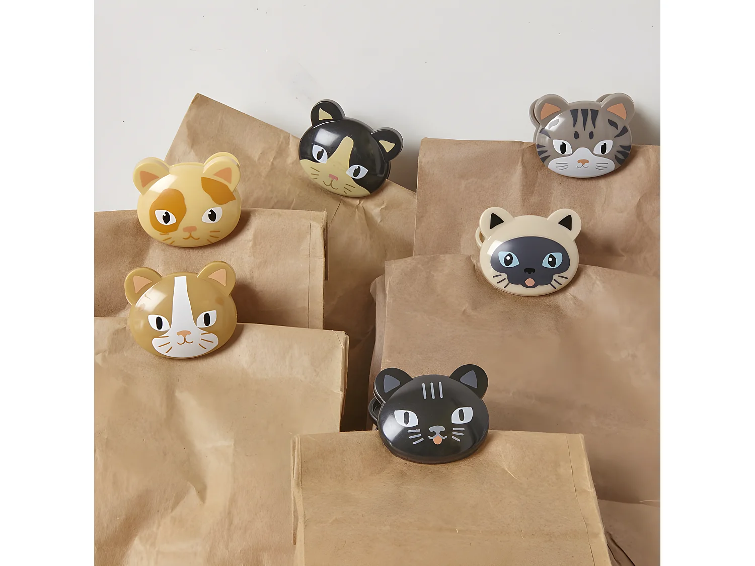 Set de 6 clips à sachets  Chat Kikkerland