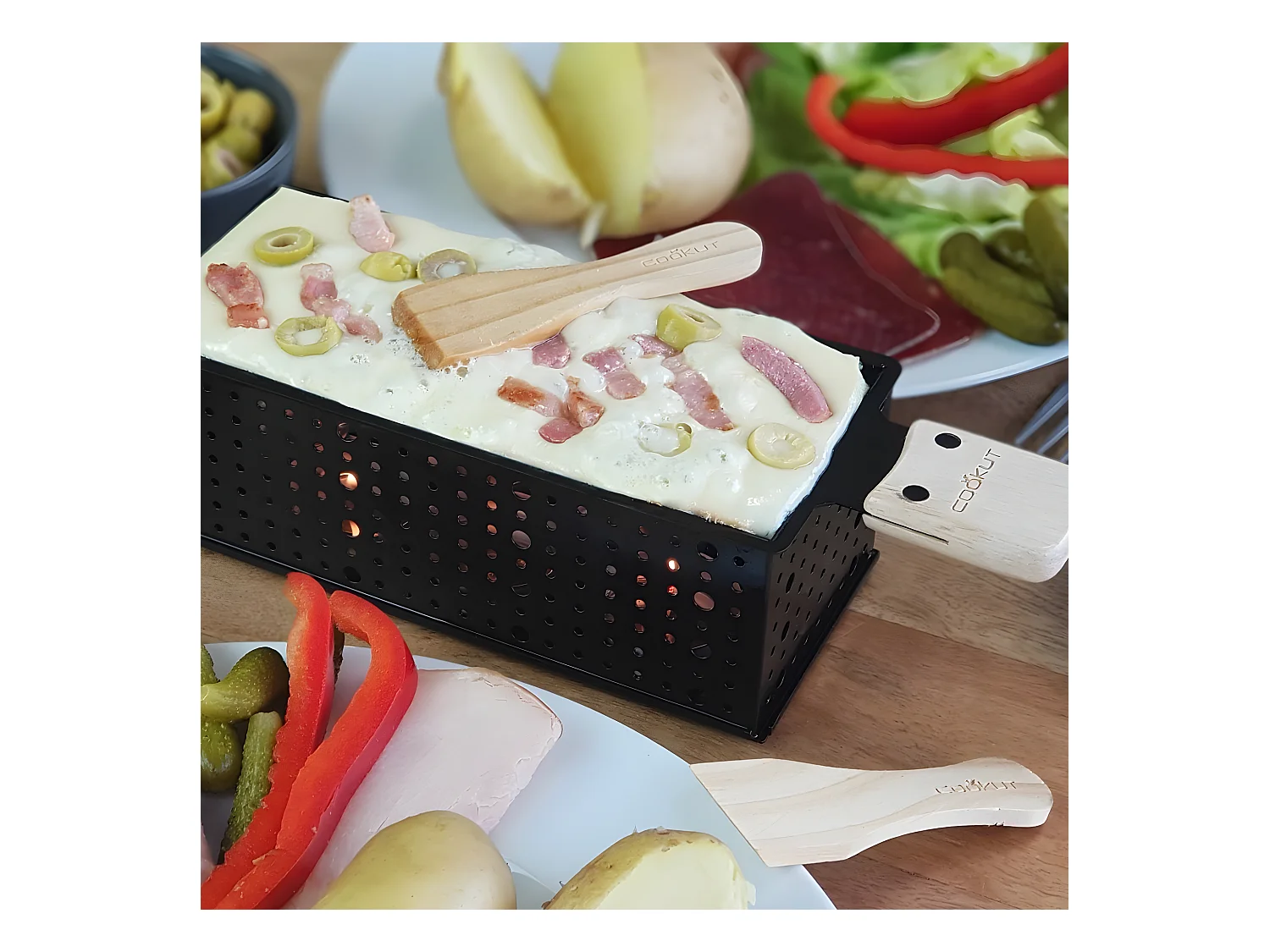 Raclette à la bougie pour 2 Noir  Cookut