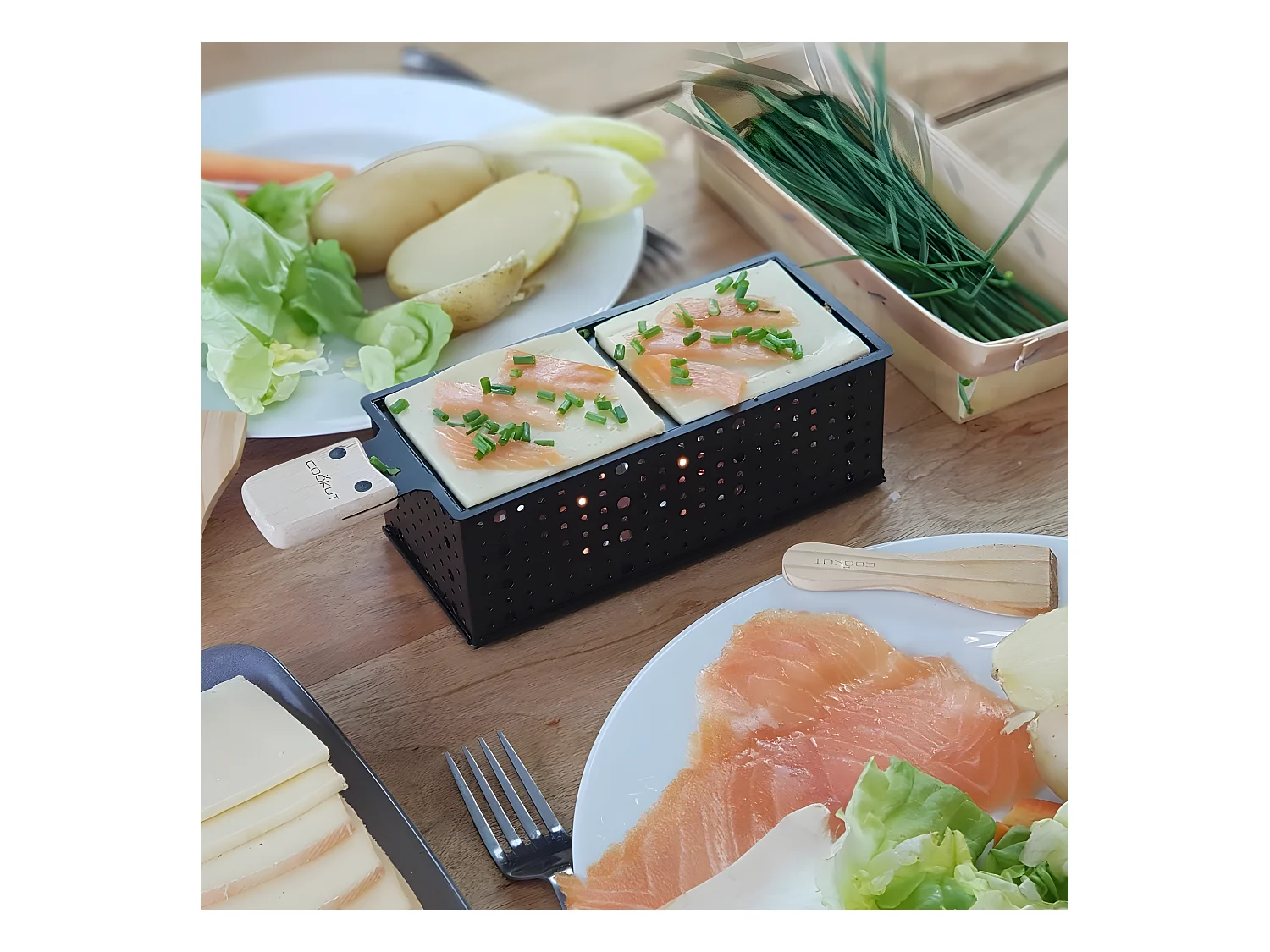 Raclette à la bougie pour 2 Noir  Cookut