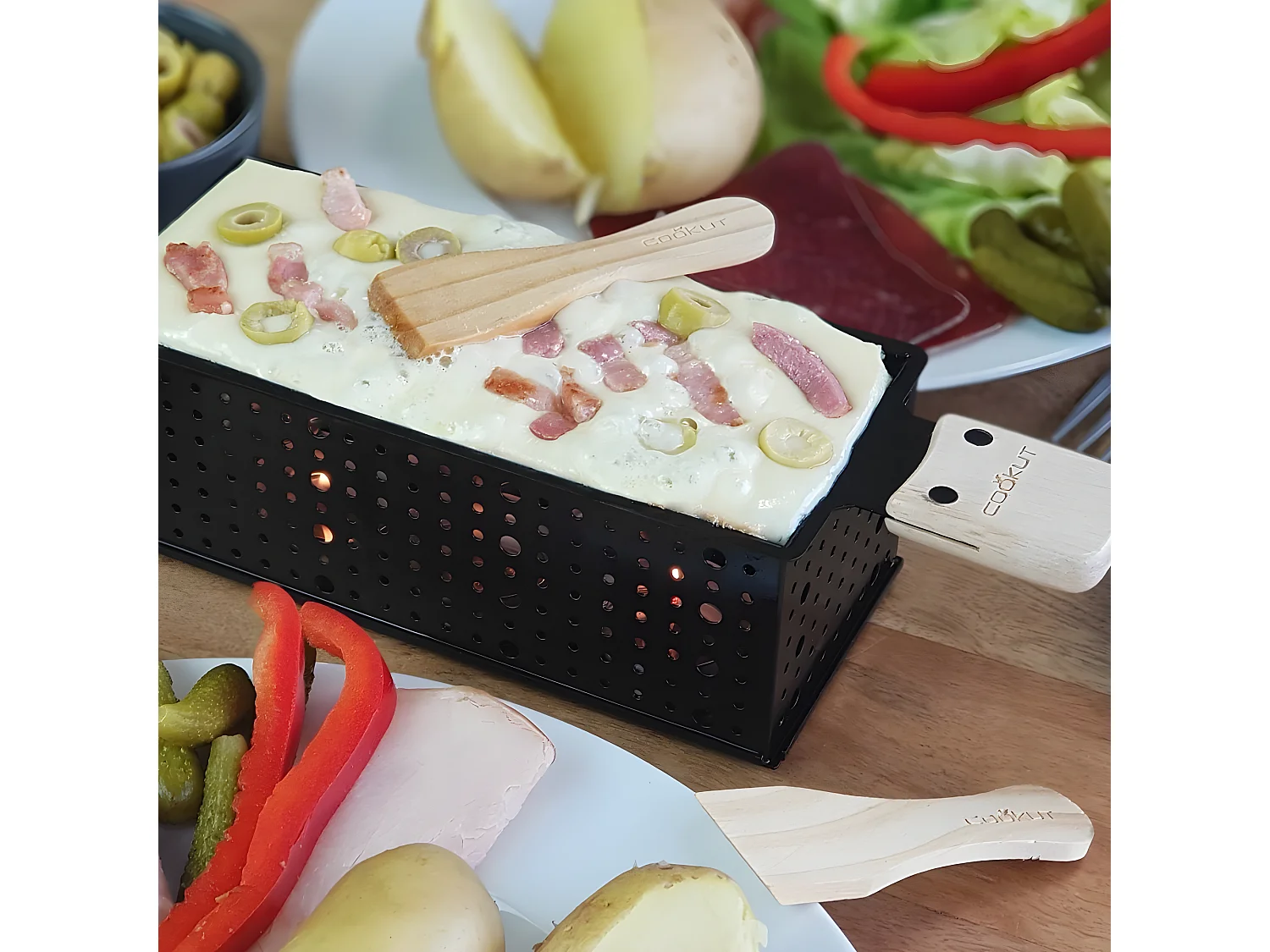 Raclette à la bougie pour 2 Noir  Cookut