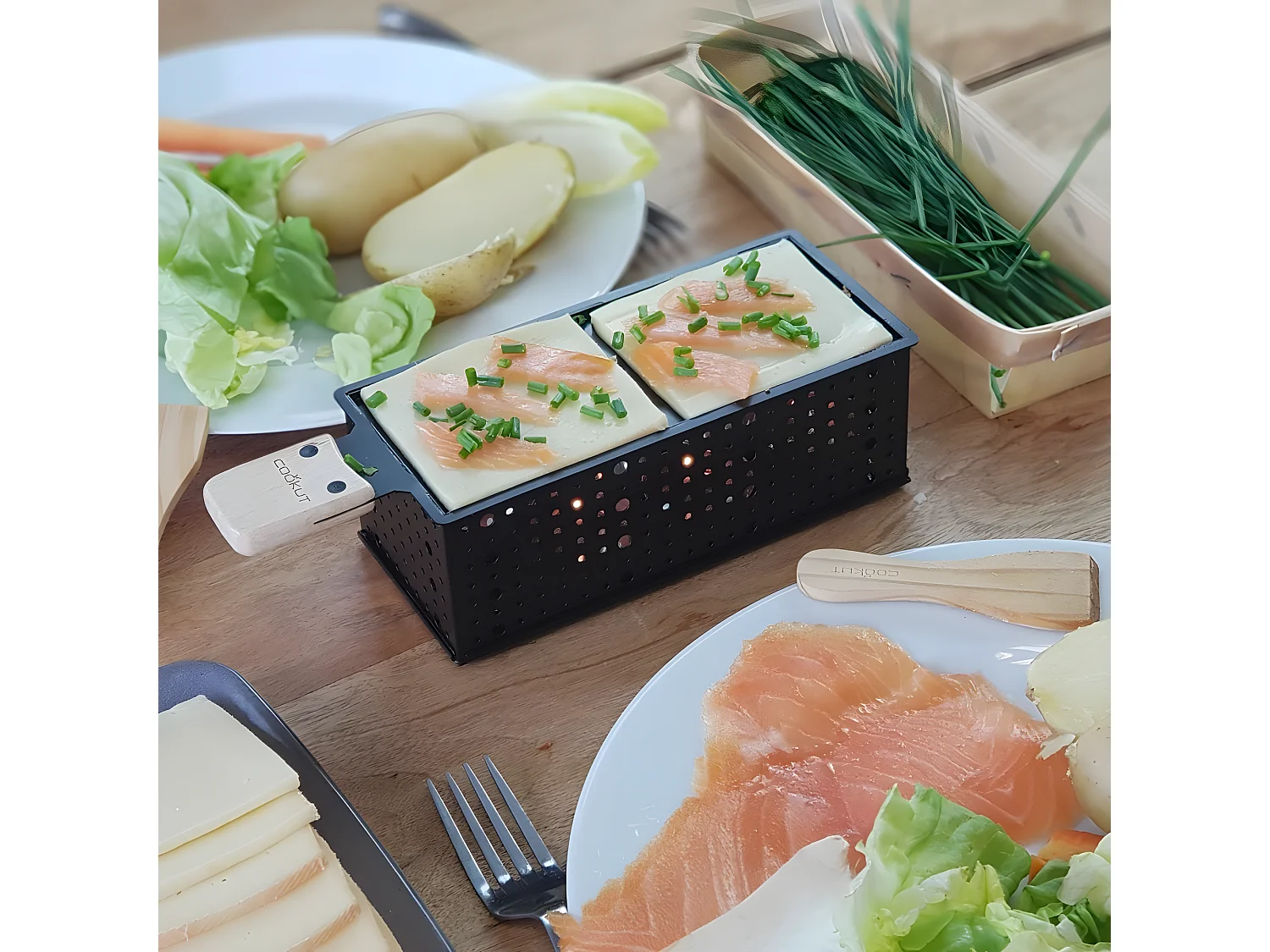 Raclette à la bougie pour 2 Noir  Cookut