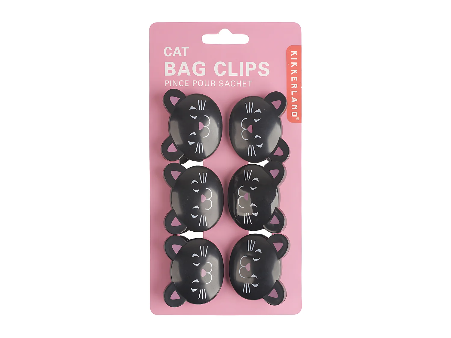 Set de 6 clips à sachets  Chat noir Kikkerland