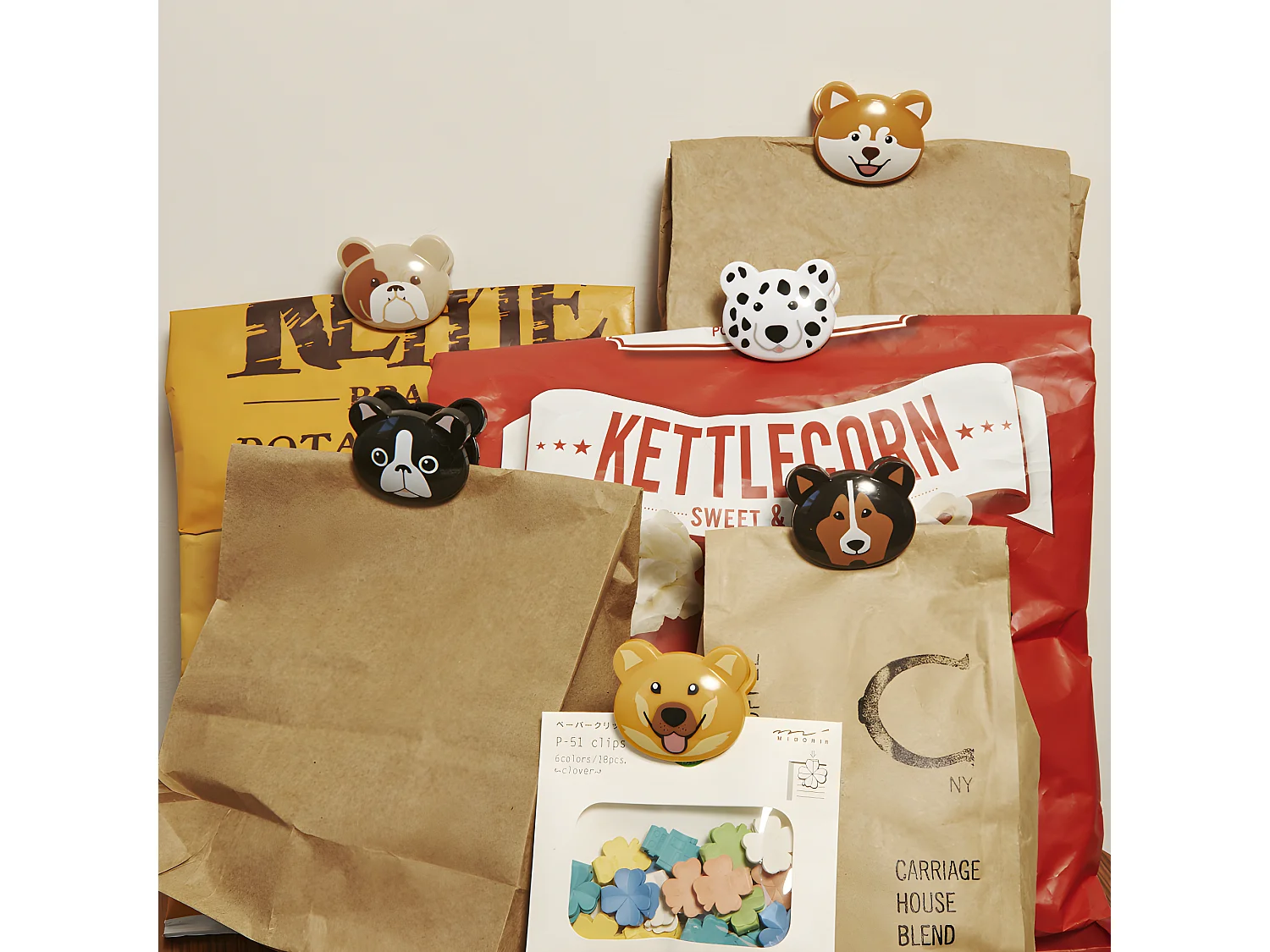 Juego de 6 clips para bolsas