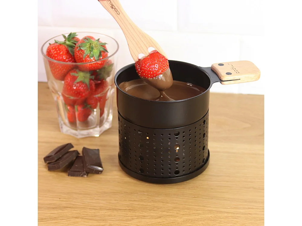 Fondue au chocolat à la bougie pour 2 ou 3 Noir  Cookut