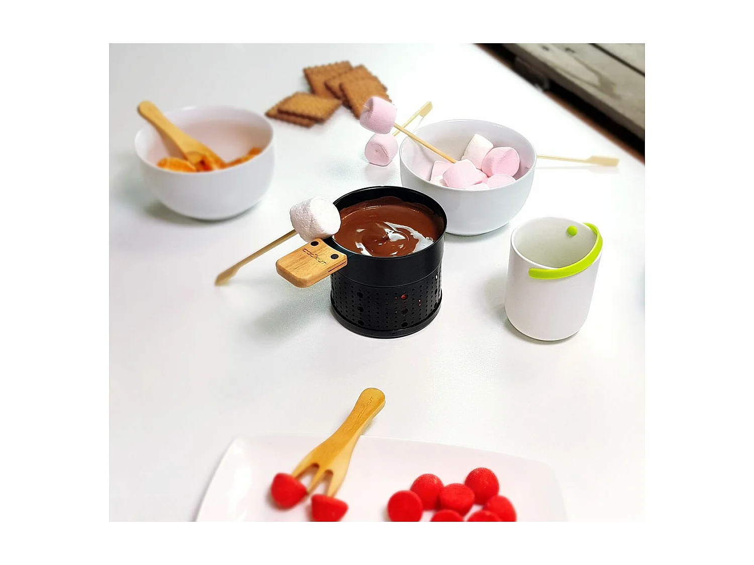 Fondue au chocolat à la bougie pour 2 ou 3 Noir  Cookut