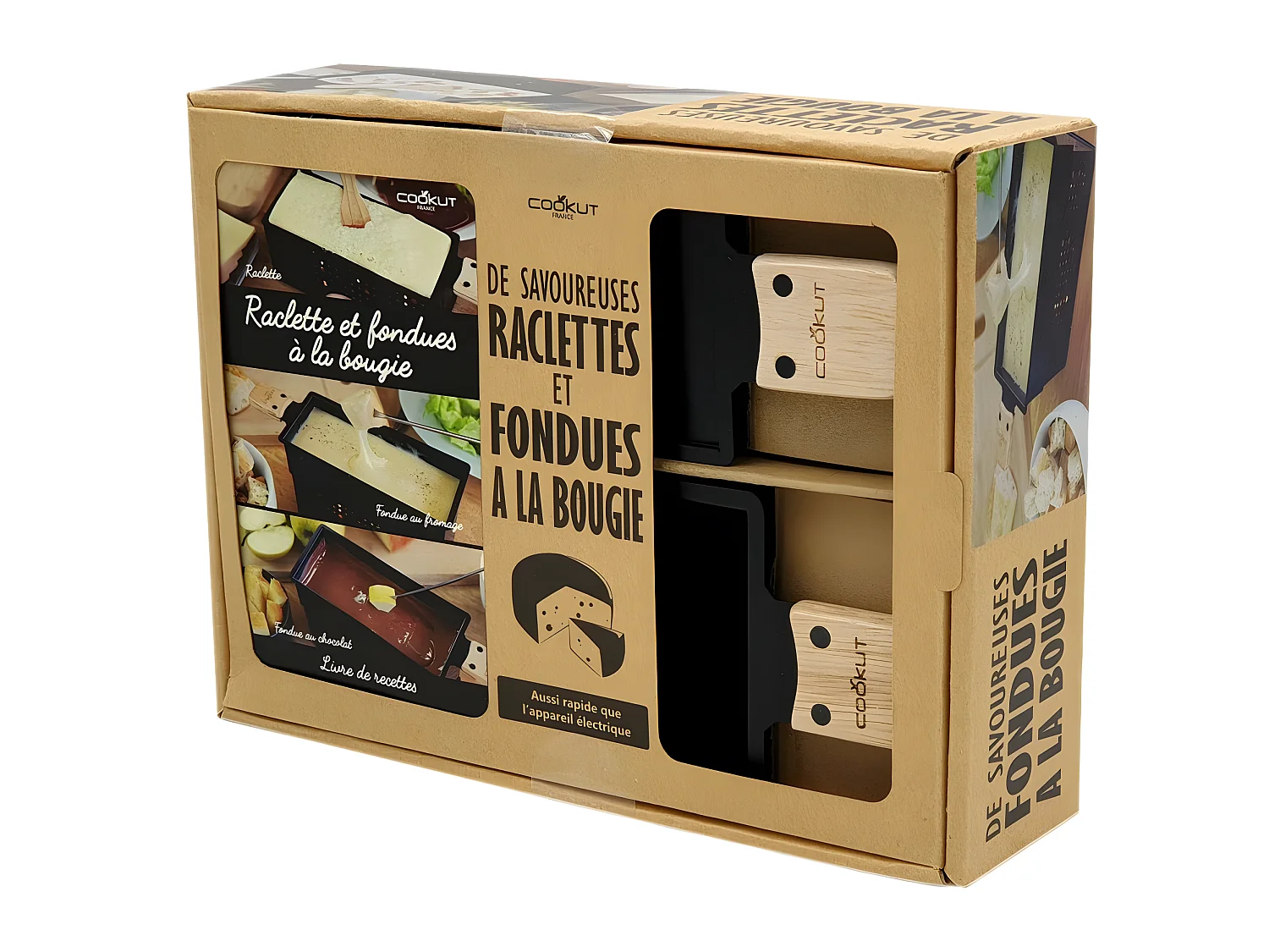 Coffret cadeau Raclette et Fondue Noir  Cookut