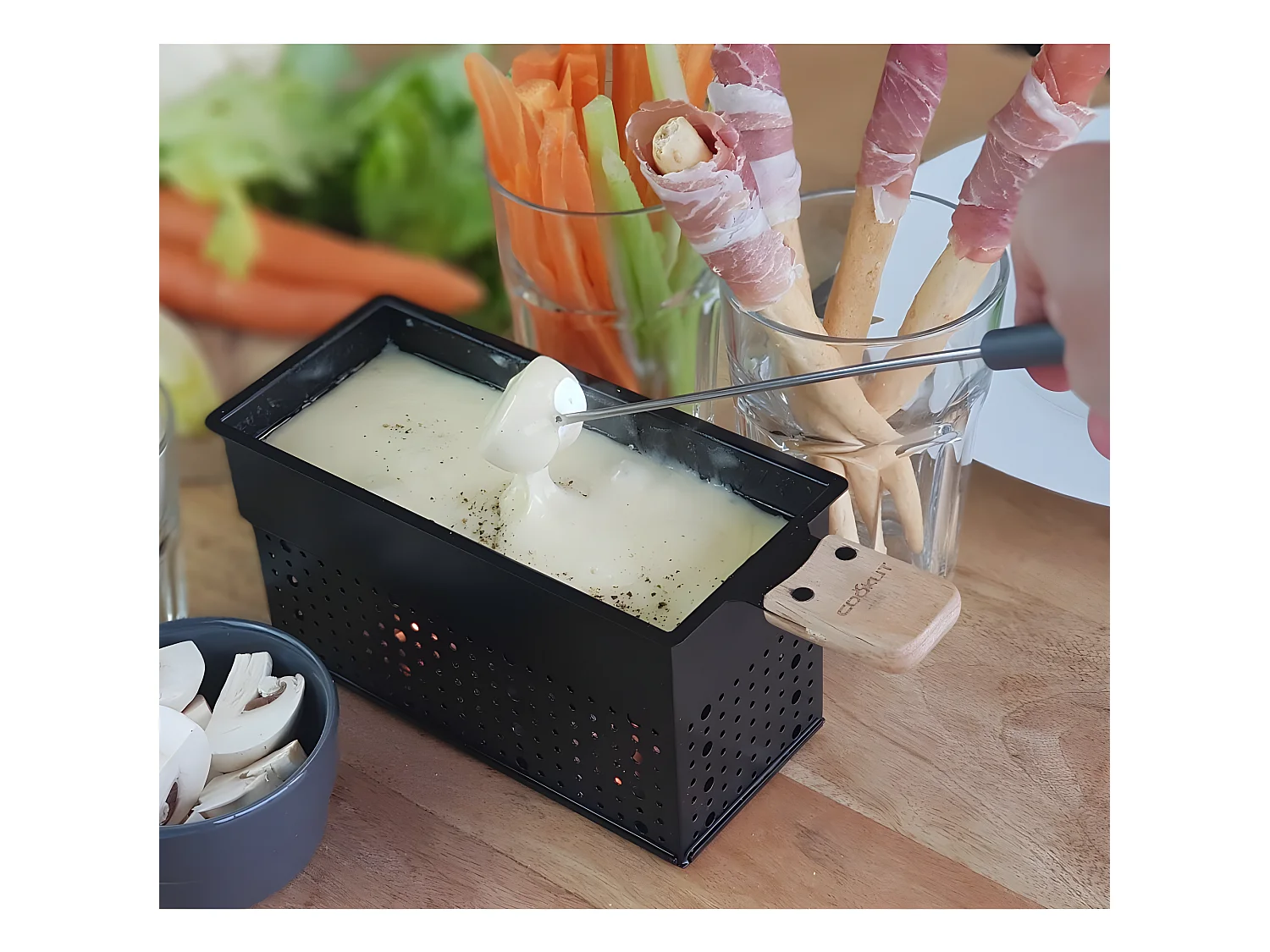 Coffret cadeau Raclette et Fondue Noir  Cookut