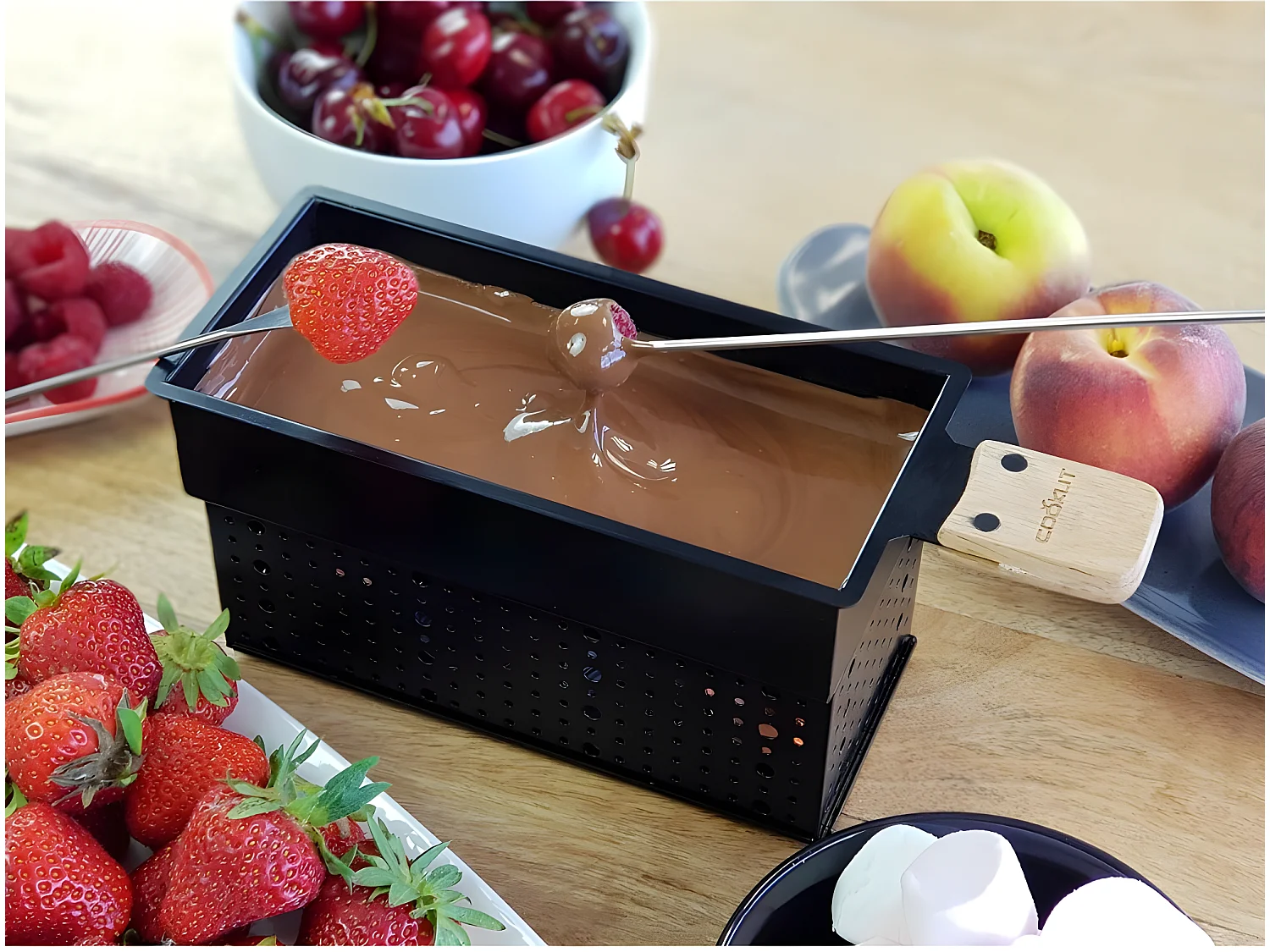 Coffret cadeau Raclette et Fondue Noir  Cookut