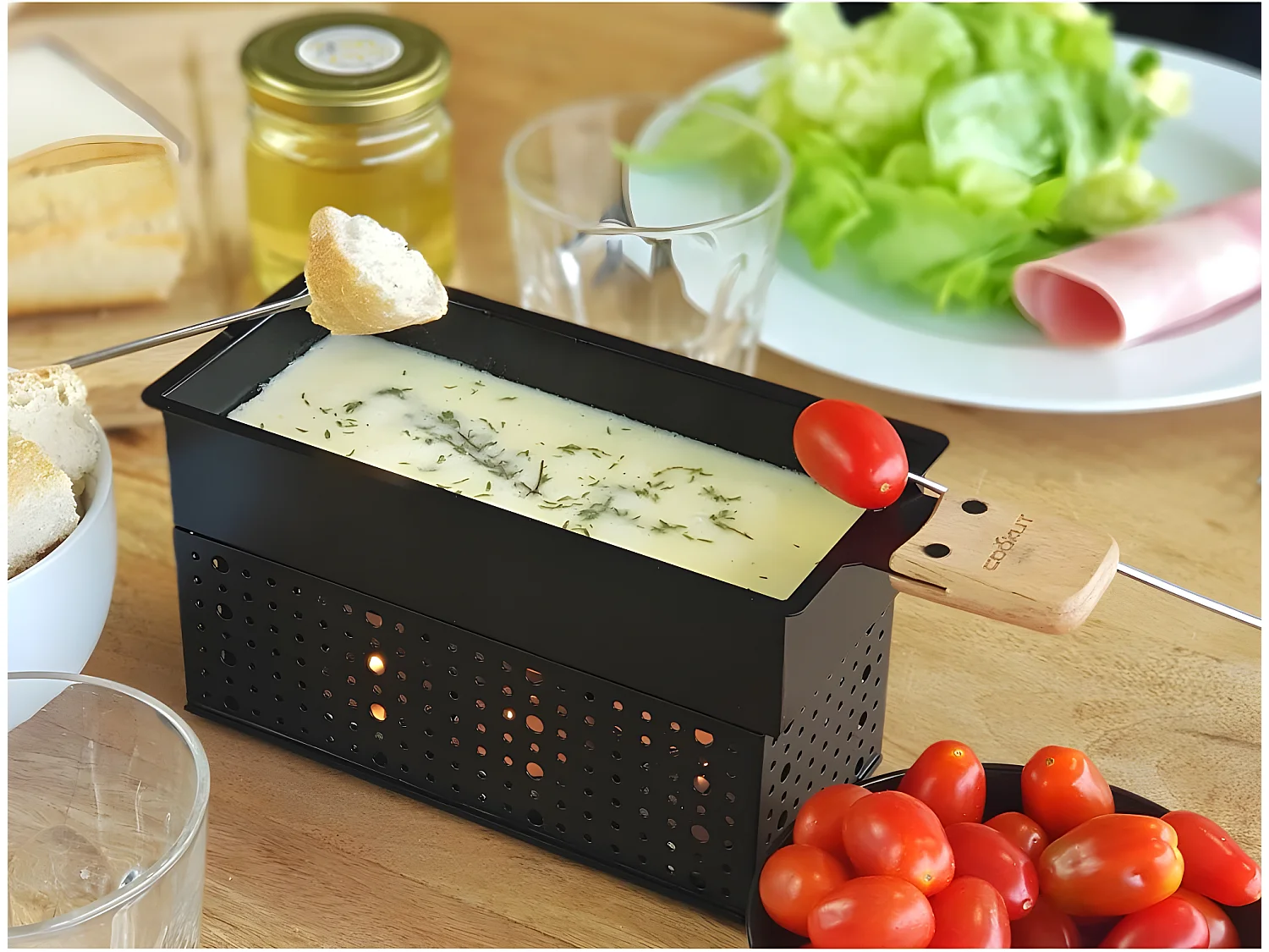 Coffret cadeau Raclette et Fondue Noir  Cookut