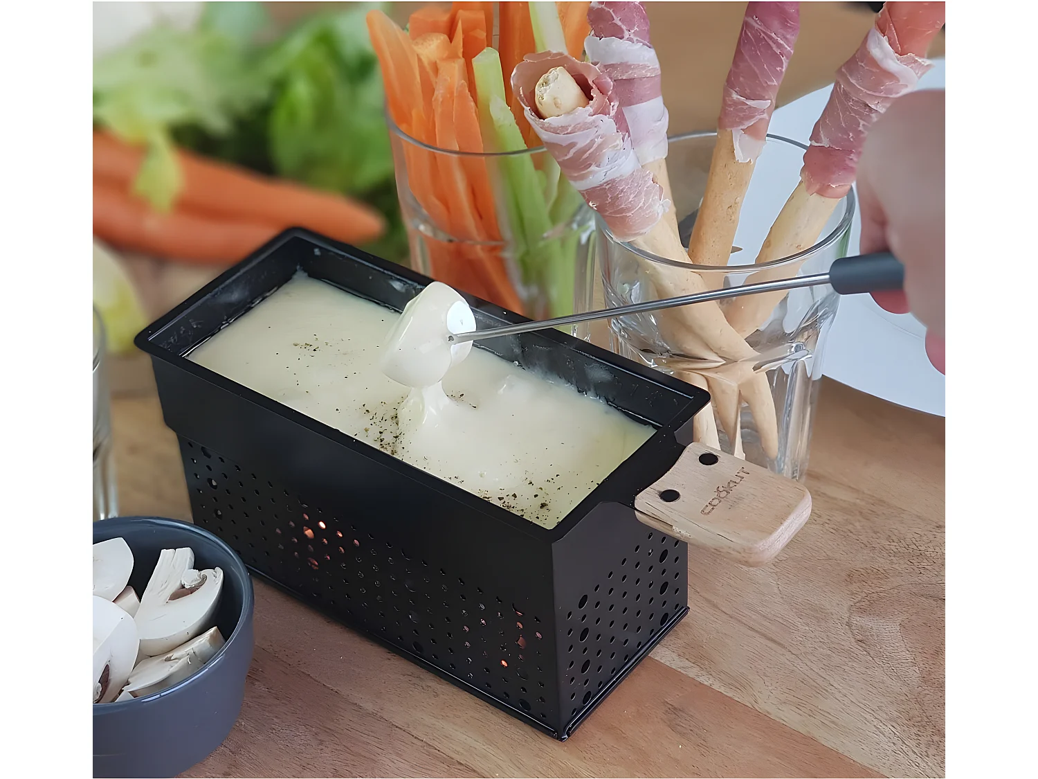 Coffret cadeau Raclette et Fondue Noir  Cookut