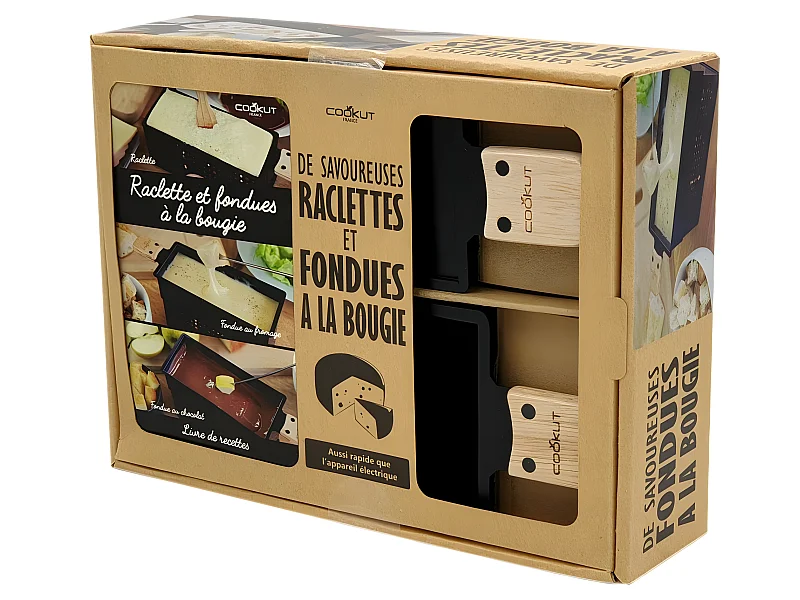 Coffret cadeau Raclette et Fondue Noir  Cookut