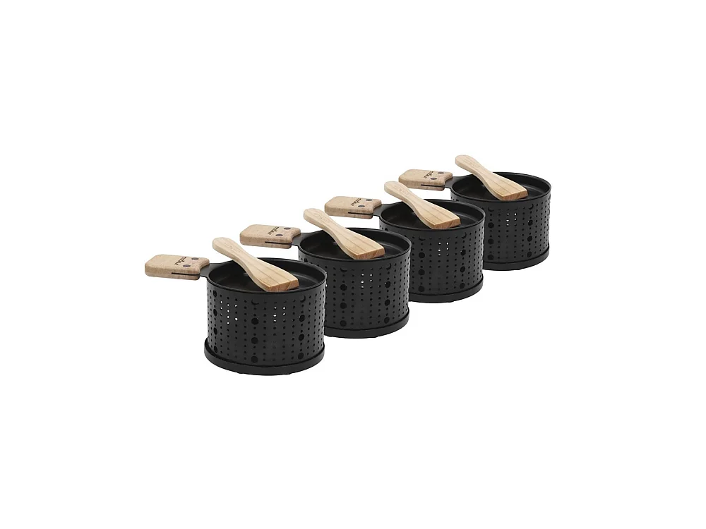 Set de 4 raclettes individuelles à la bougie Lumi Noir  Cookut