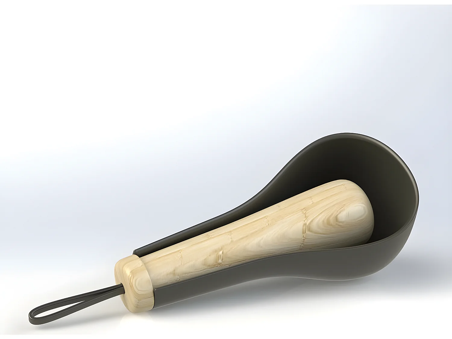 Mortier et pilon en bambou Blanc  Cookut