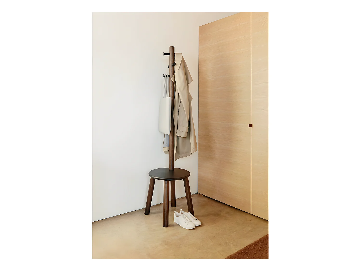 Porte manteaux tabouret Pillard Marron  Umbra