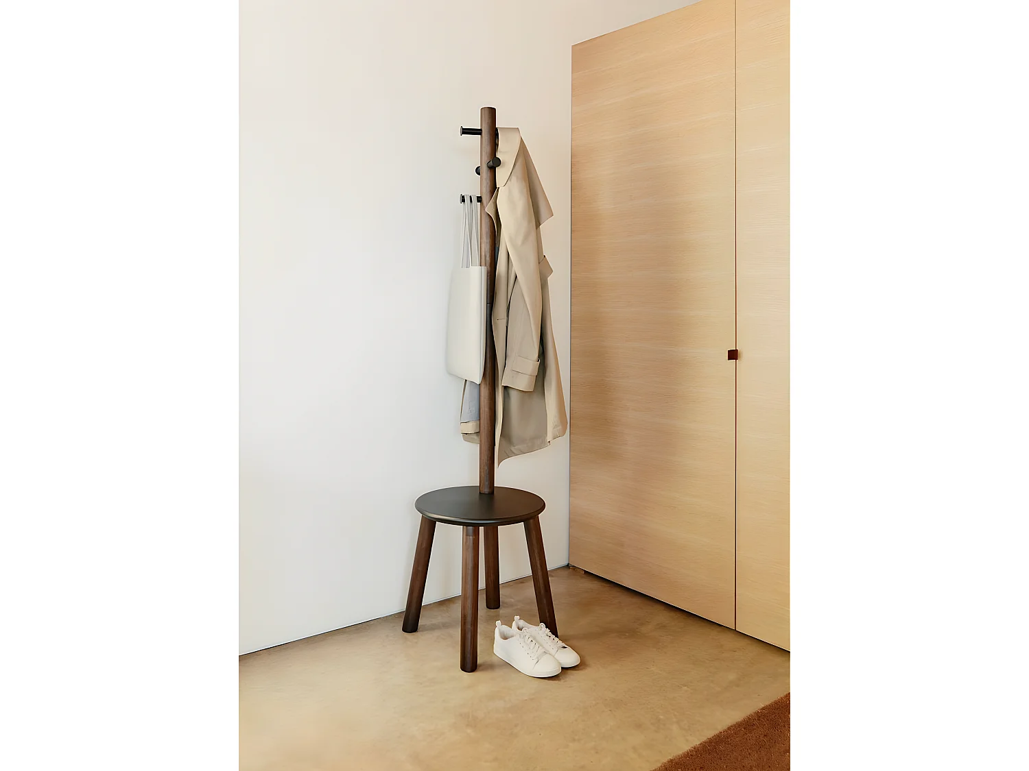 Porte manteaux tabouret Pillard Marron  Umbra