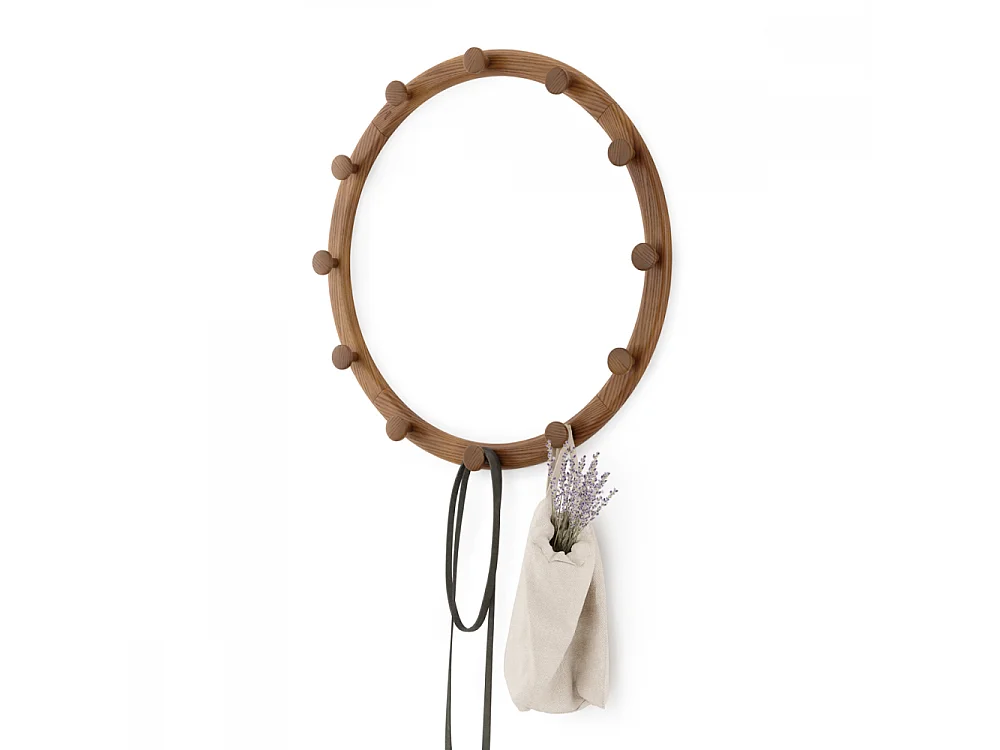 Porte manteaux mural 12 crochets Slinka Marron  Umbra