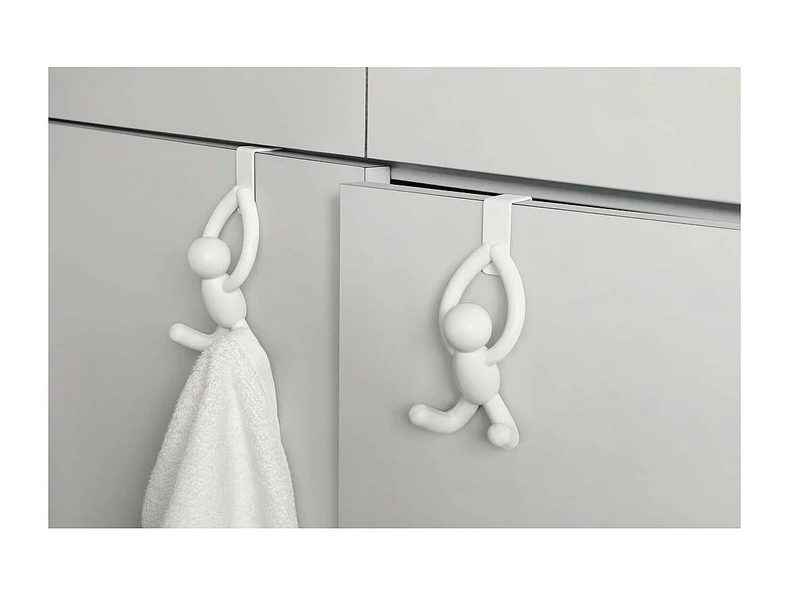 Lot de 2 patères haut de porte Buddy Blanc  Umbra