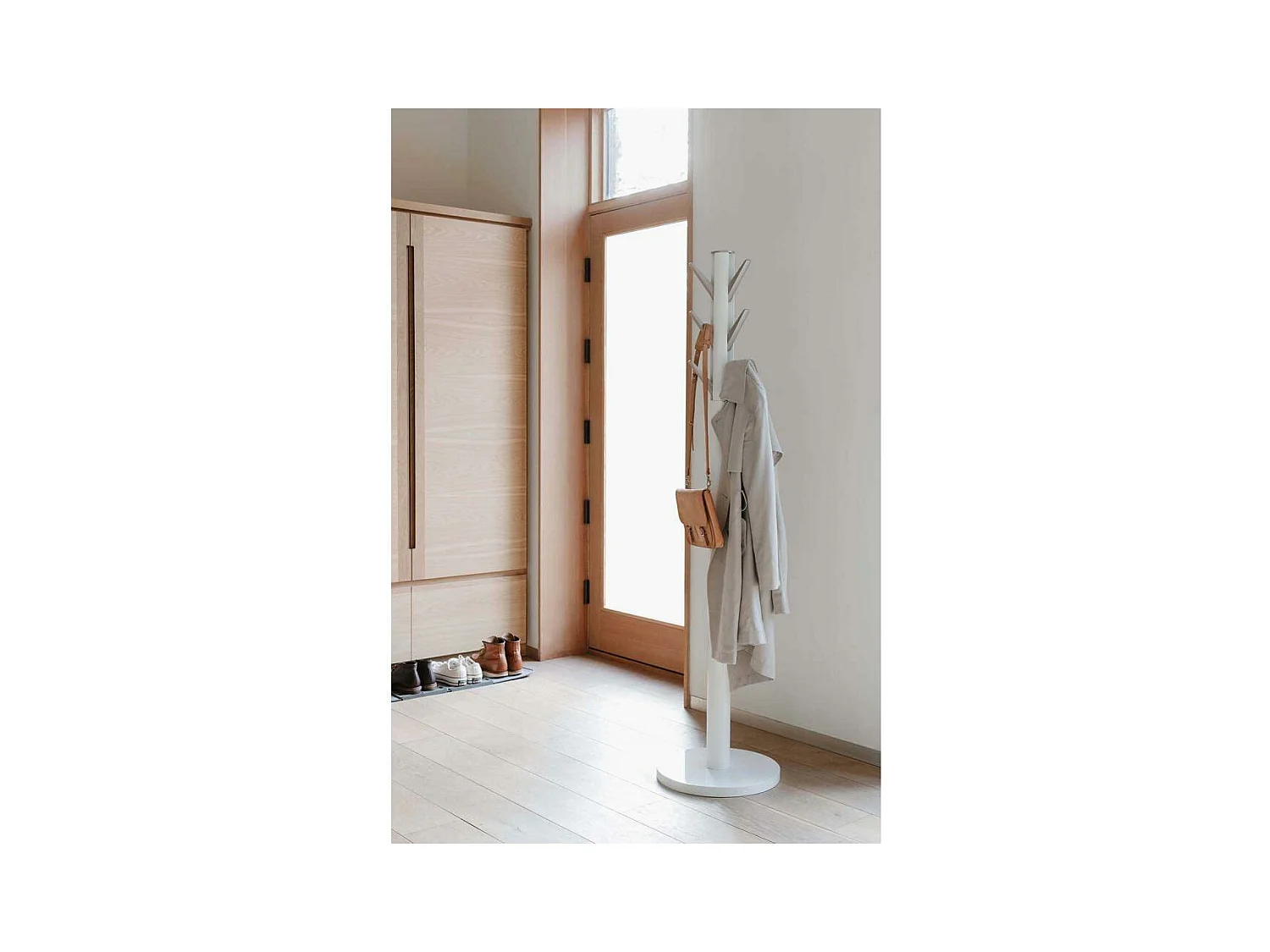 Attaccapanni da terra con 9 ganci ribaltabili Bianco