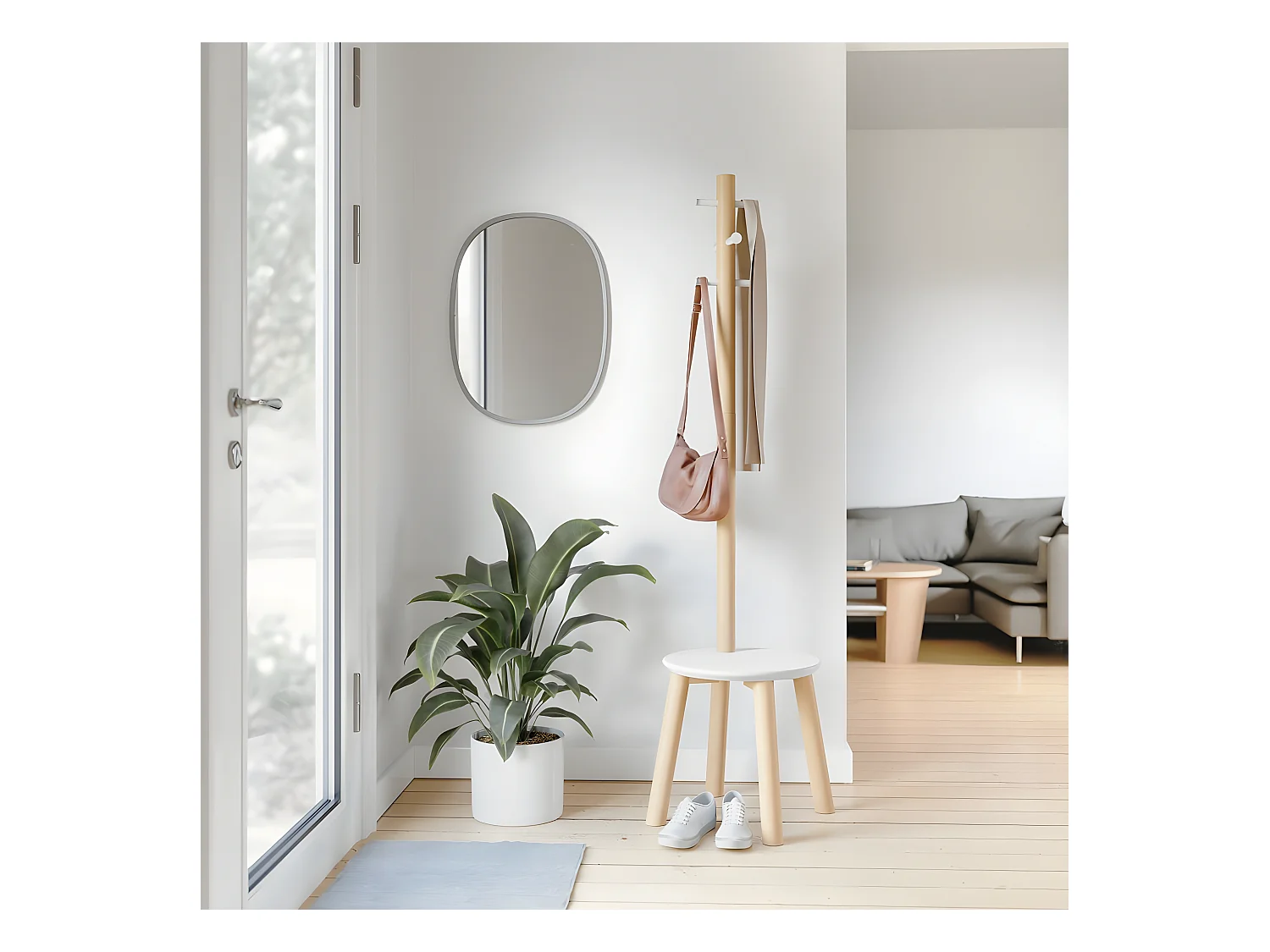 Porte manteaux tabouret Pillard Naturel  Umbra