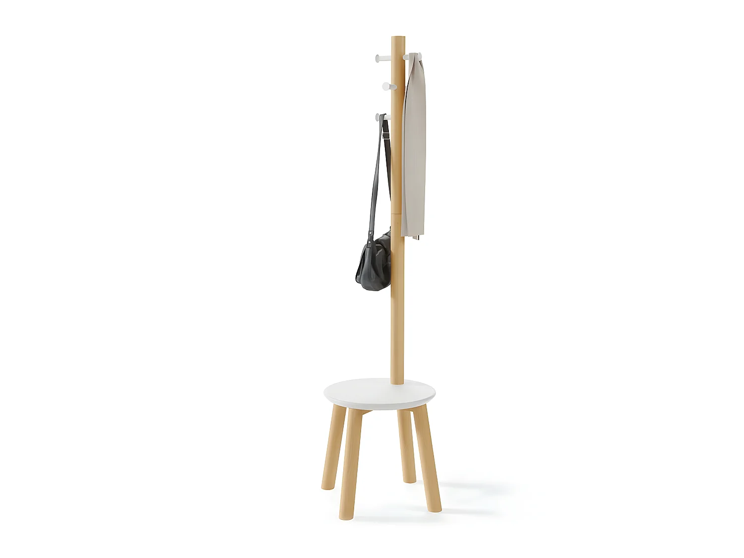 Porte manteaux tabouret Pillard Naturel  Umbra