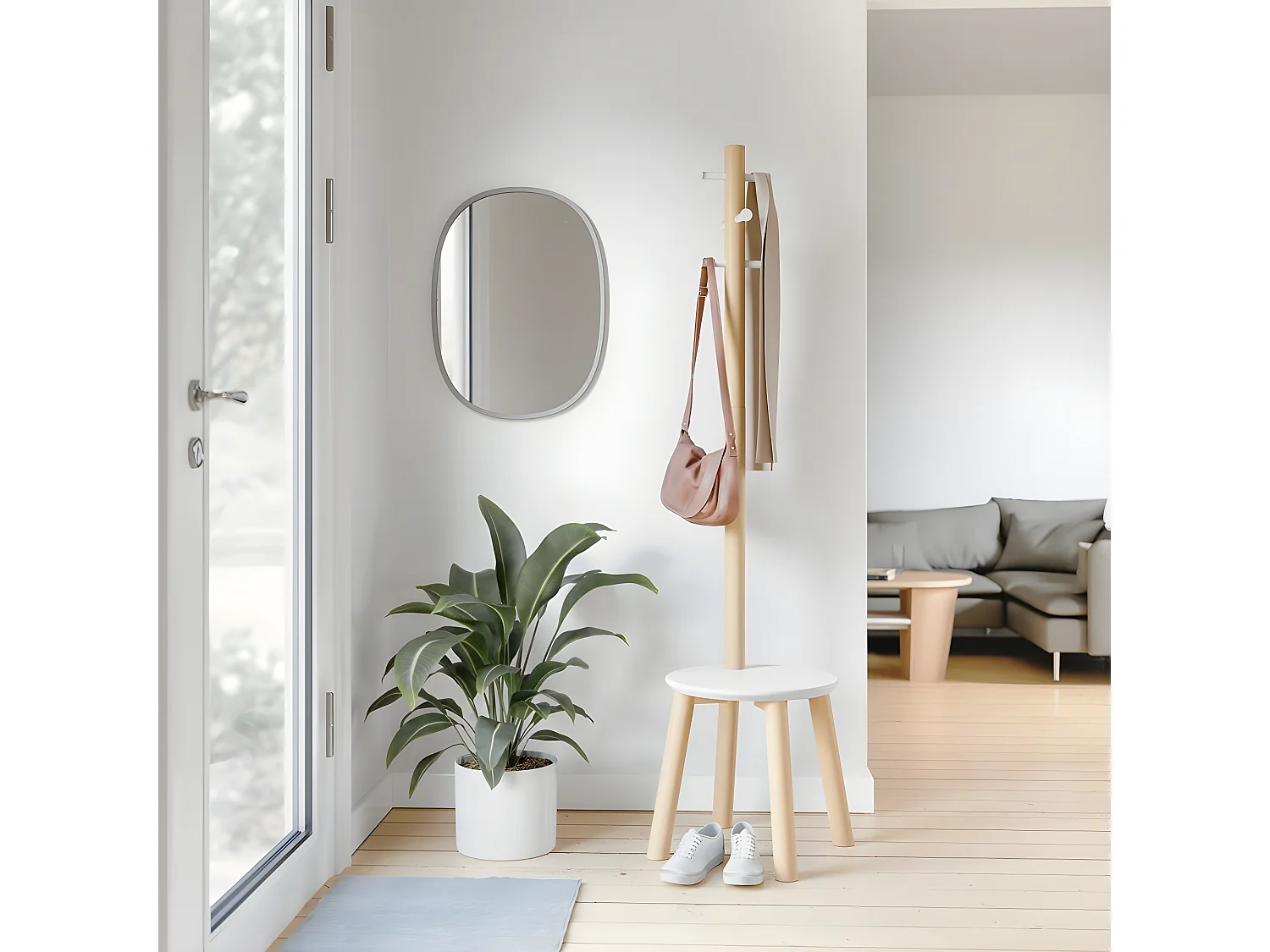 Porte manteaux tabouret Pillard Naturel  Umbra