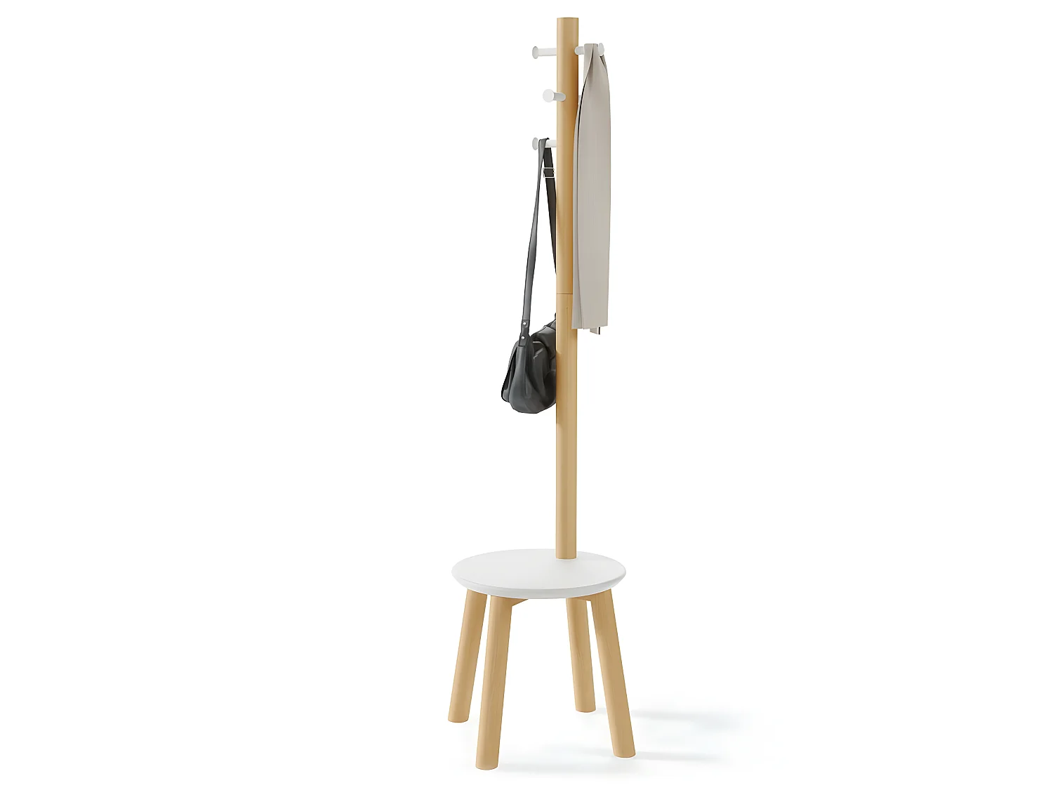Porte manteaux tabouret Pillard Naturel  Umbra