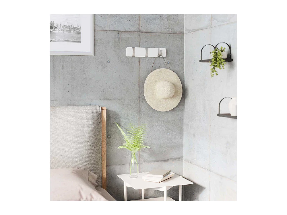 Perchero con 3 ganchos Flip Blanco 33x7x4cm