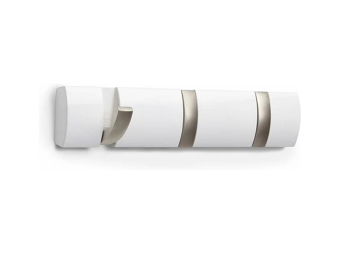 Perchero con 3 ganchos Flip Blanco 33x7x4cm