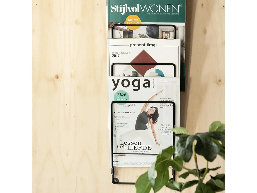 Porte revues mural Noir  Present Time