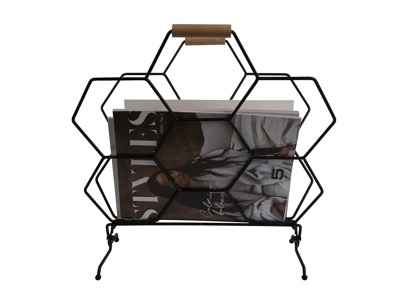 Zeitschriftenhalter Honeycomb - Schwarz
