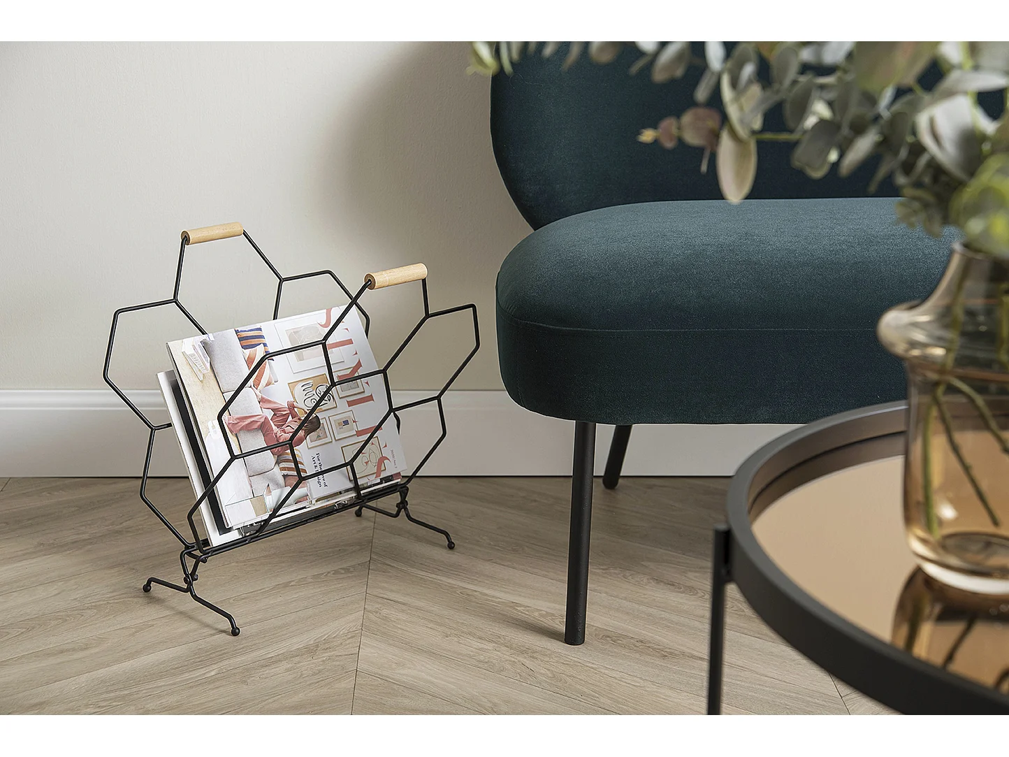 Zeitschriftenhalter Honeycomb - Schwarz