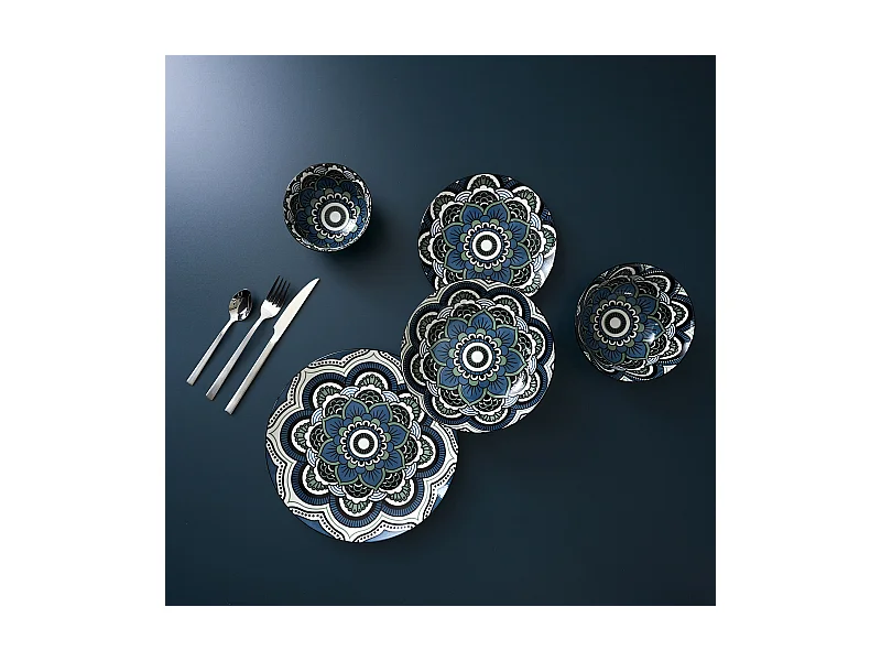 Coupelle Mandala Bleu D15cm8 Bleu