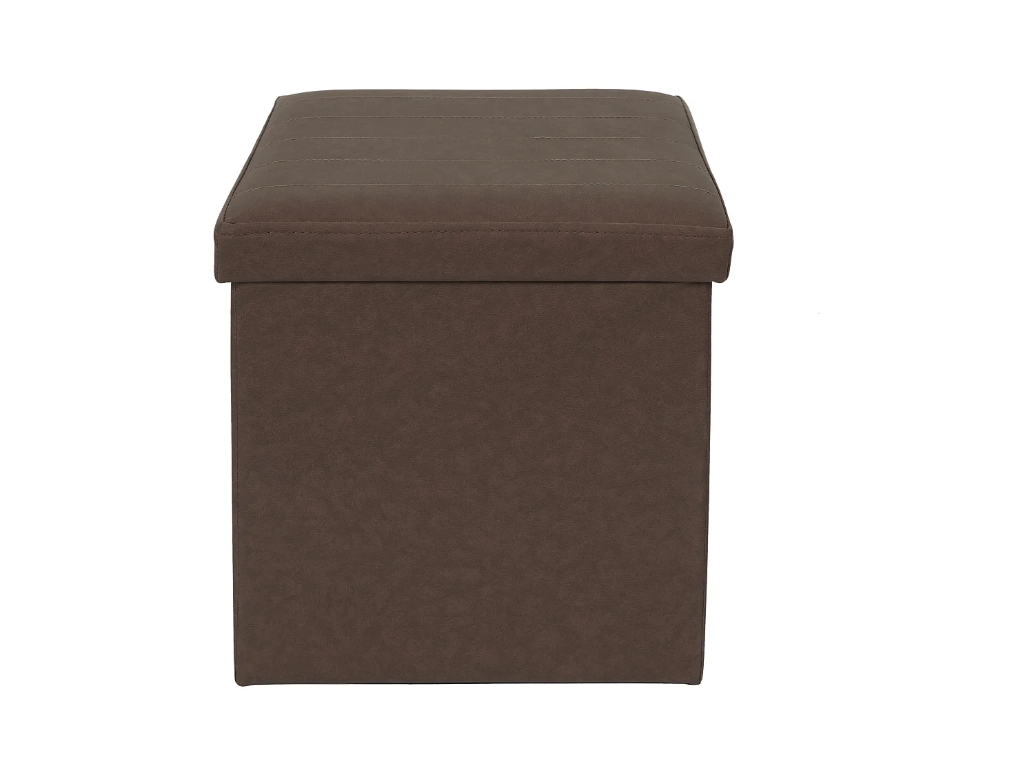 Coffre Pouf Pliable Pu Marron Marron